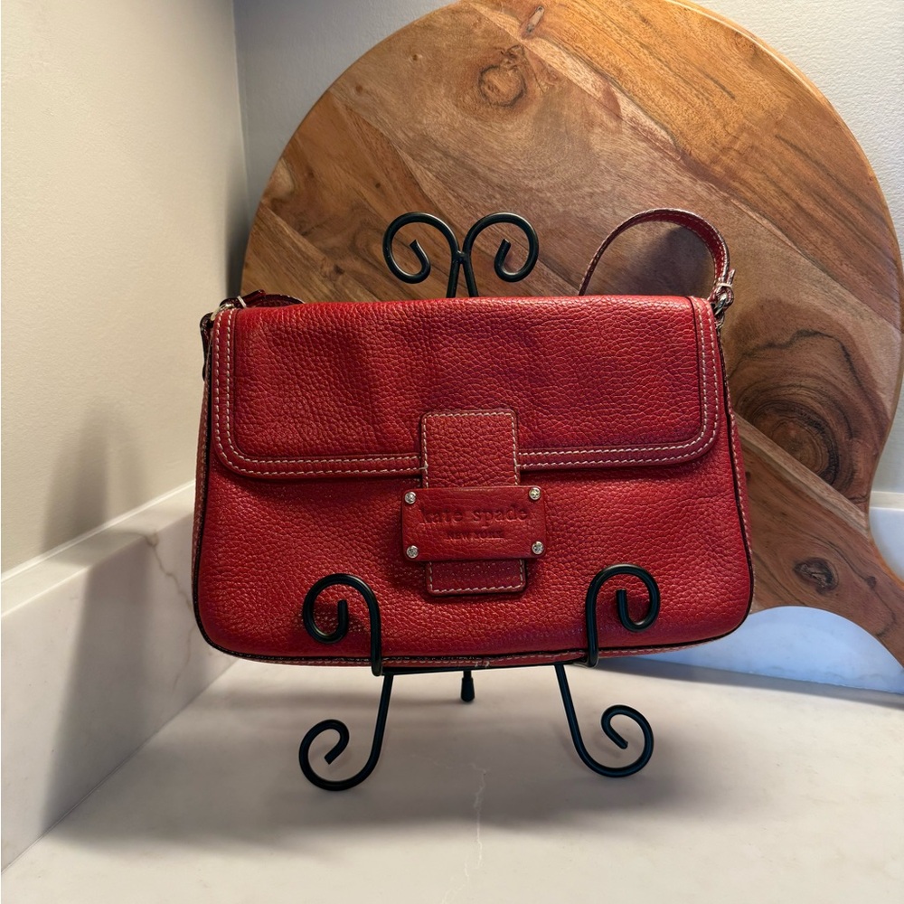 Kate Spade Red Leather Bea Tarrytown Handbag
